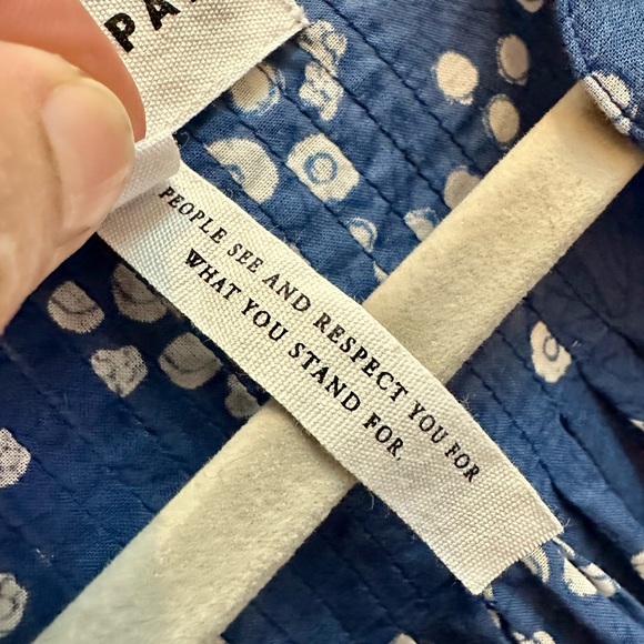 Apiece Apart Topa Pop Over Top in Splattered Lapis Blue Size Medium - Picture 10 of 14